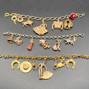 Vintage Spanish Matador Themed Charm Bracelets